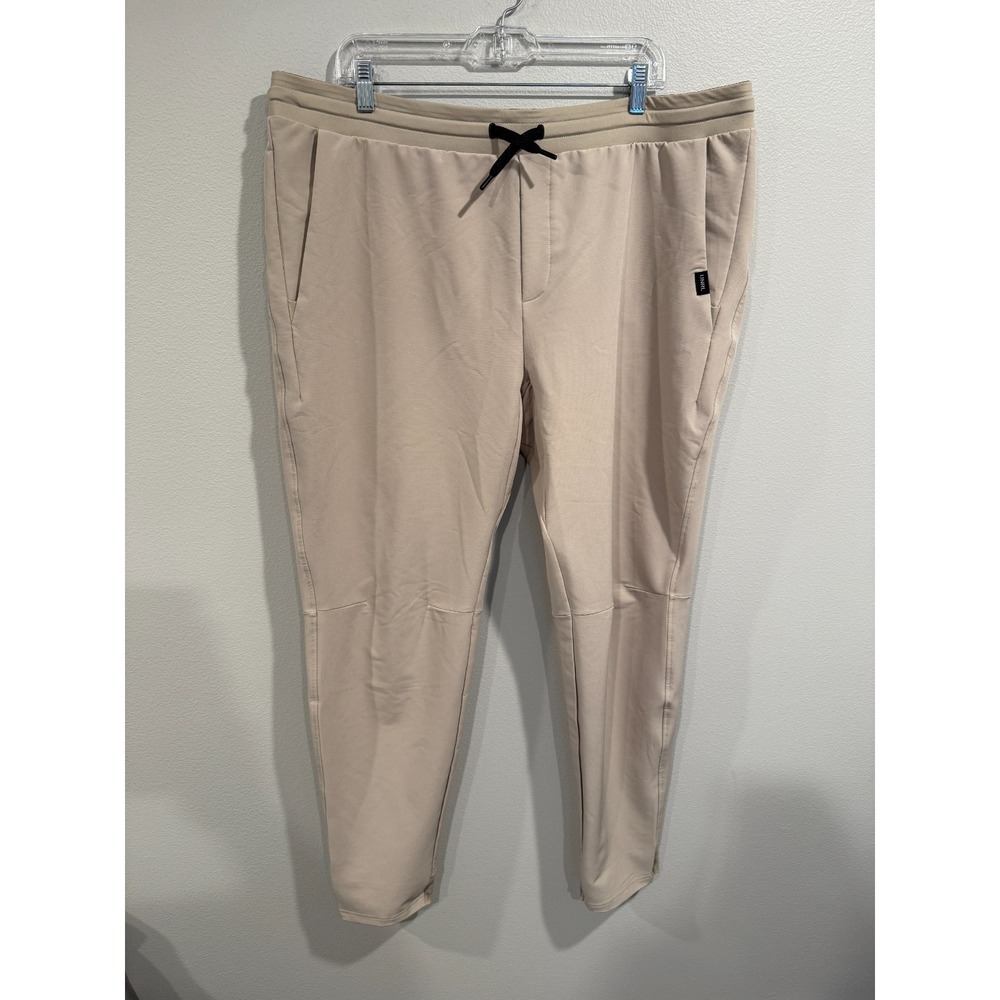 Men's Neutral Tan Jogger Sweatpants with Drawstring Waist